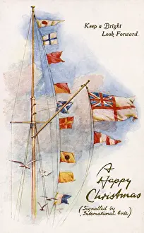 Greeting Prints: Naval Signal Flags - Greeting - Christmas Postcard