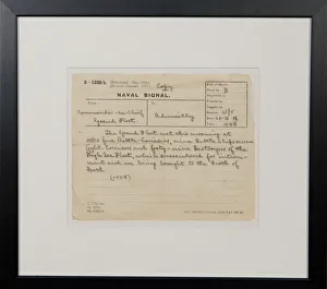 Images Dated 26th March 2018: Naval Signal, surrender of German Fleet, WW1