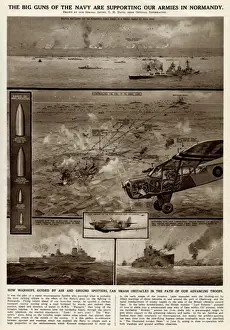 Spotters Prints: Naval support for armies in Normandy by G. H. Davis