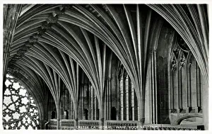 Vaulting Prints: Nave roof vaulting at Exeter Cathedral, Devon