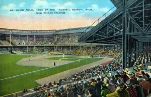 Spectators Prints: Navin Field (Briggs Stadium), Detroit, Michigan, USA