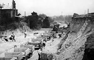 Navvies building a railway line in the UK, early 1900s
