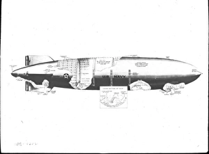 Akron Gallery: The US Navy airship ZRS-4 Akron cutaway drawing