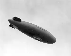 Goodyear Prints: US Navy Goodyear K-1 airship in flight
