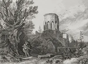 Aubert Prints: Nazareth. General view of the city. Engraving by Aubert