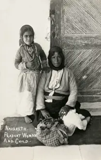 Nazareth, Israel - Peasant Woman and Daughter