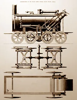 Neath Prints: Neath Abbey Woks Railway Locomotive - circa 1840