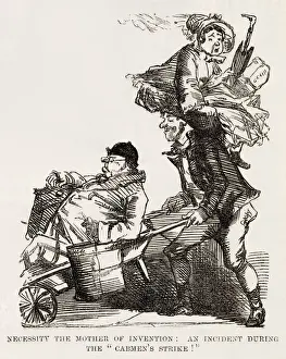 1853 Prints: Necessity the mother of invention: an incident during the cabmens strike