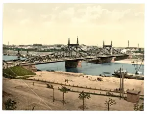 Mannheim Prints: The Neckar Bridge, Mannheim, Baden, Germany