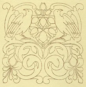 Needlework pattern in outline