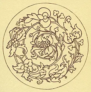 Needlework pattern in outline