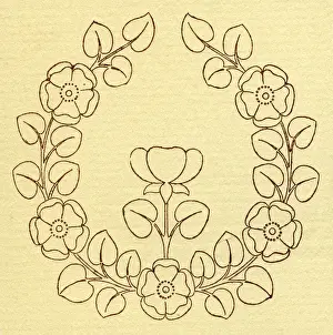 Needlework pattern in outline
