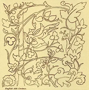 Needlework pattern in outline
