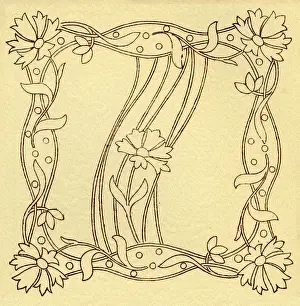 Needlework pattern in outline