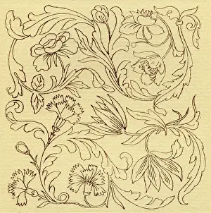 Needlework pattern in outline