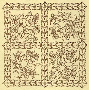 Needlework pattern in outline