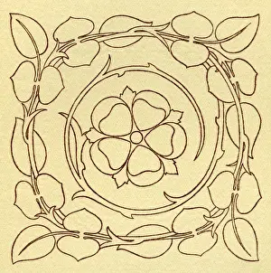 Needlework pattern in outline