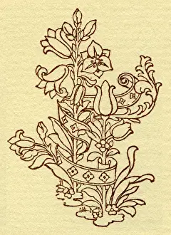 Needlework pattern in outline