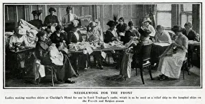 Needlework for the war effort, Claridges Hotel, WW1