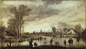 Hermitage Prints: Neer, Aert van der (1603-1677). River in Winter