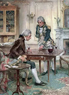 Trafalgar Collection: Nelson outlining his battle plans for Trafalgar, 1805