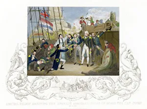 Admirals Prints: Nelson Receiving The Spaanish Admiral's Sword ?