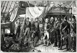 Anglo Prints: Nelson receiving the swords (as a symbol of surrender) on board the San Jose