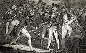 Vanquished Collection: Nelson receiving the swords of the vanquished Spaniards