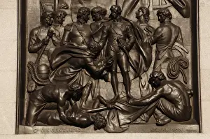 Nelsons Column (1840-1843). The pedestal depicting the Batt
