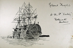 Images Dated 7th May 2009: Nelsons Flagship HMS Victory, Portsmouth Harbour