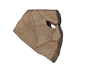 Neolithic Period. Malta. Incised sherd depicting
