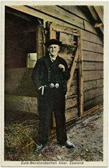 Images Dated 1st July 2016: The Netherlands - Dutch Farmer outside his barn