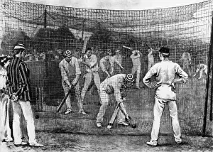Batsman Prints: Nets practice at the Lords Cricket Ground, London