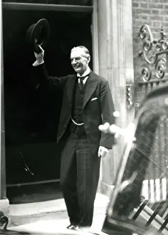 Downing Prints: Neville Chamberlain, PM, outside 10 Downing Street