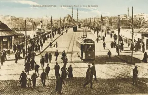Yeni Prints: New Bridge (Galata Bridge), Constantinople, Turkey