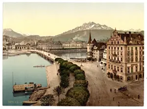 New Bridge and Pilatus, Lucerne, Switzerland