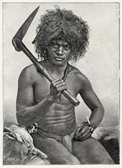 New Caledonia: native man Date: circa 1880