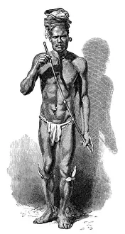 Caledonia Prints: A New Caledonian flute player, c. 1870