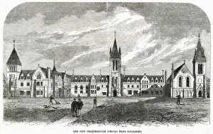Godalming Prints: New Charterhouse school, Godalming, Surrey 1870