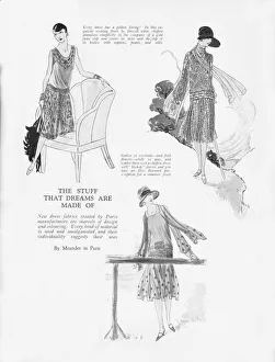Frocks Gallery: Three new dress designs illustrating new fabrics, Paris
