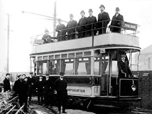 Shields Collection: New electric tram, South Shields early 1900's