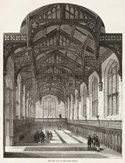 Inns Prints: The New Hall of the Inner Temple, London Inns of Court. Date: 1870