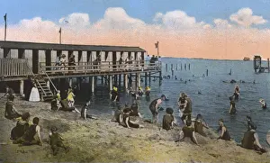 Savin Prints: New Haven, Connecticut, USA - Savin Rock - Bathing Scene
