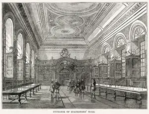 Ludgate Prints: New interior of the Stationers Hall, Ludgate Hill, London