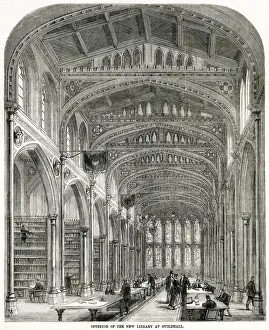 Guildhall Prints: New Library at Guildhall 1870