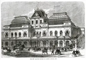 1886 Prints: New Liverpool Street railway station 1886