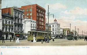 Images Dated 14th May 2019: New Orleans, Louisiana, USA - Canal Street with Trams