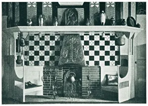 Darmstadt Prints: New Palace, Darmstadt, Fireplace