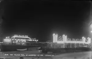 Leonards On Sea Prints: New Palace Pier at Night