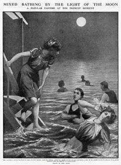 New pastime, where men and women went swimming outside at night at many seaside resorts. Date: 1911